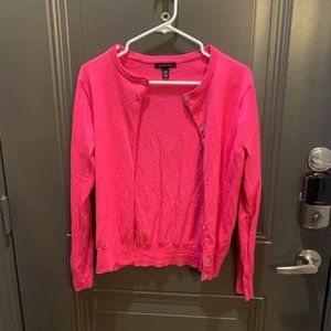 Lands' End pink cardigan, size small